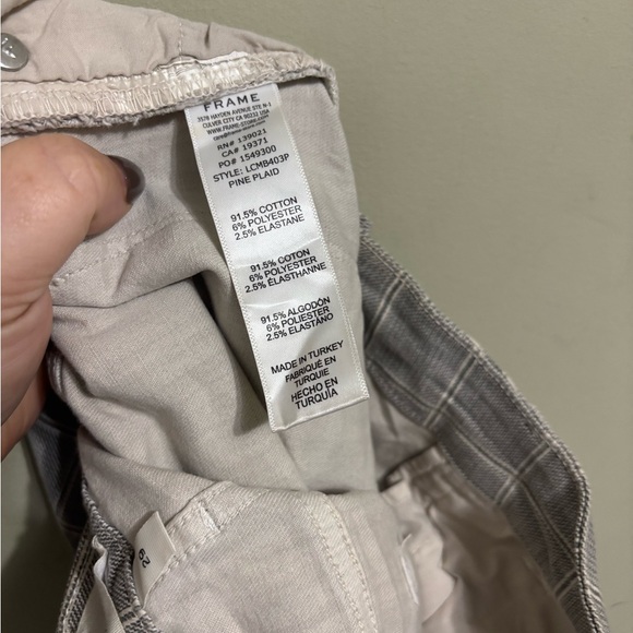 Frame women’s size 29 Le Crop Mini Boot Pine Plaid Pants Grey White classic - Picture 4 of 5